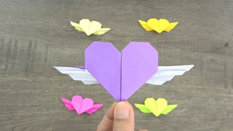 Origami Heart - How to make a Paper Heart with wings , Valentine gifts
