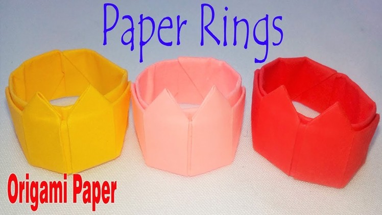 Origami paper, How to make Paper Rings, size 8 ring, कागज की अंगूठी बनाएं