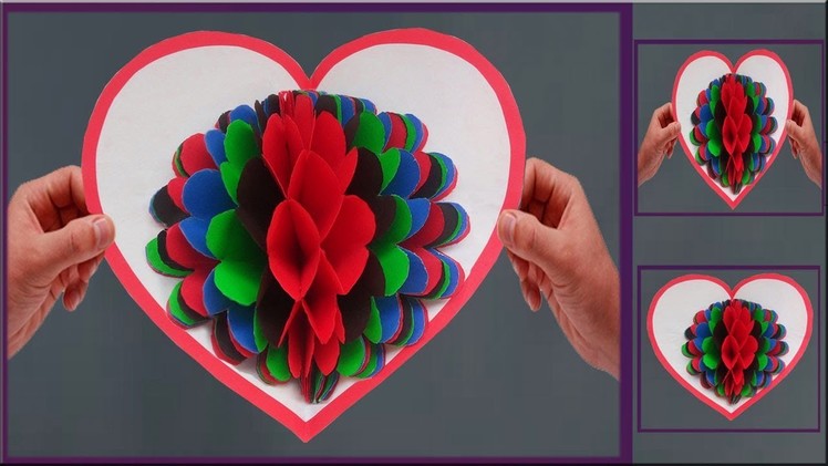 Paper Crafts -DIY Flower Pop up Card | Valentine Pop Up Card |Paper Quilling Art