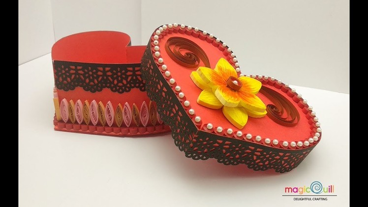 Quilling gift box ideas | DIY heart for valentine | valentines day special | handmade heart box