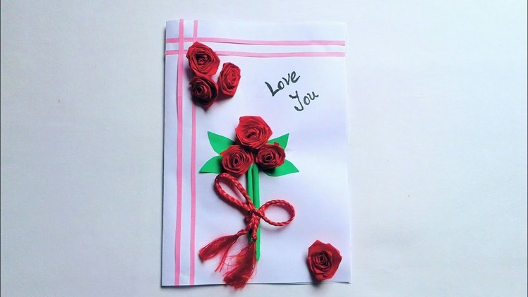Rose Day Greeting Card || How to make Love Cards for Valentine Week ?