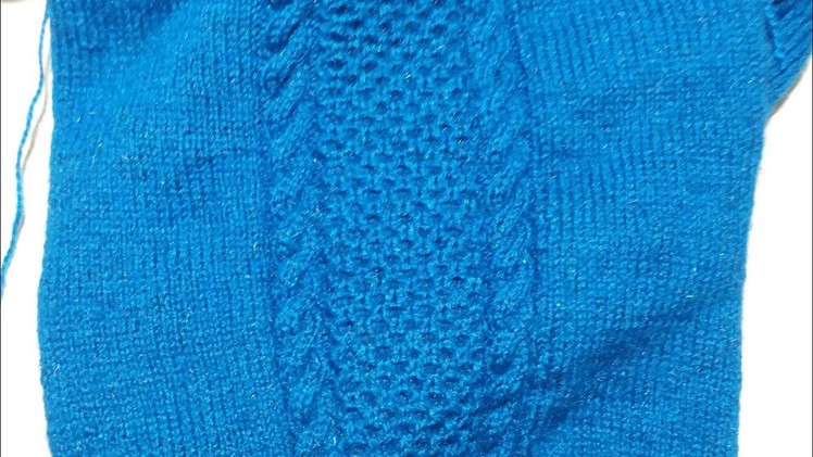 Single colour girls top knitting design - part 3