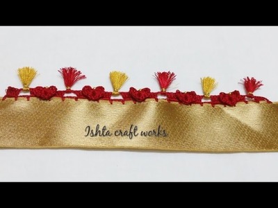 ||Valentines day spl|| Crochet cute little heart saree tassels.kuchu - Saree kuchu new design