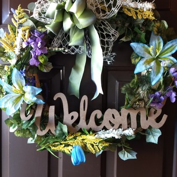 welcome spring wreath