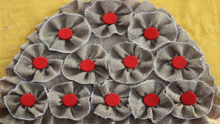 WOW! UNIQUE Design Doormats | How to make doormats using clothes & jute rug -DIY doormat making idea