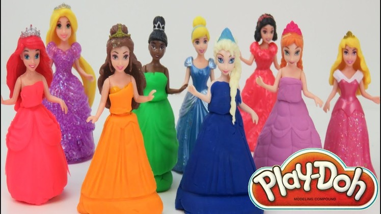 Disney Princess Magiclip Play Doh Fashion DIY Dresses Elsa and Anna, Ariel, Belle, Tiana molds