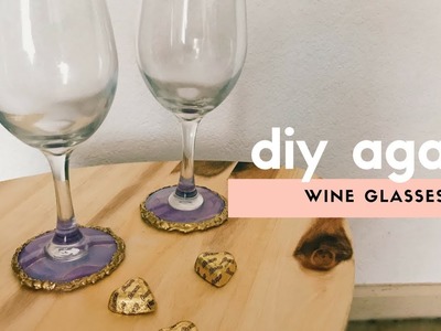 DIY AGATE WINE GLASSES | VALENTINE'S DAY GIFT IDEA