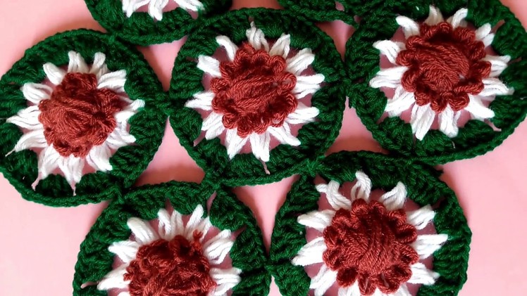 DIY Beautiful Door Mat from Woolen flowers Table mat. Thal posh
