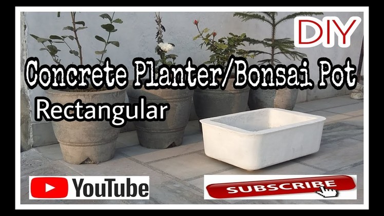 DIY. Concrete Planter.Bonsai pot (Rectangular),Cement Pot