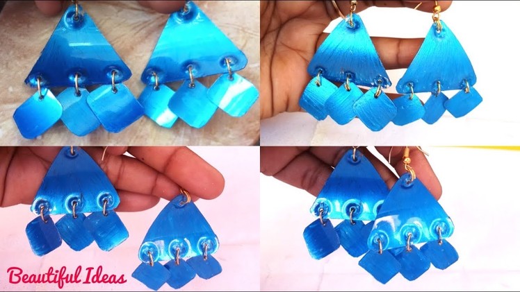 DIY.Designer Earrings. Hangings Made out of Waste Water Bottle.Beautiful Ideas.Best Out Of Waste . 