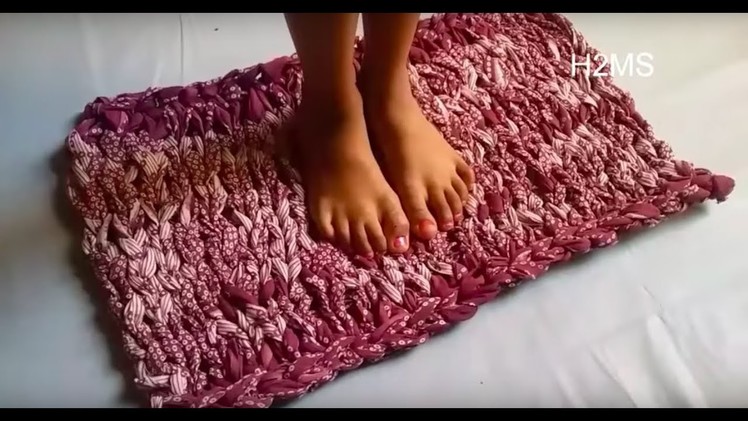 DIY doormat ideas,how to make simple & easy doormat at home with old cotton saree, recycling ideas
