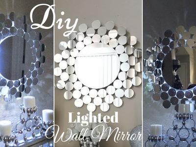 Diy Glam Wall Mirror Decor with inbuilt Lighting!