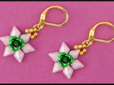DIY | Perlen Blumen Ohrring | Schmuck | Beaded flower earrings | Gemduo beadwork jewelry