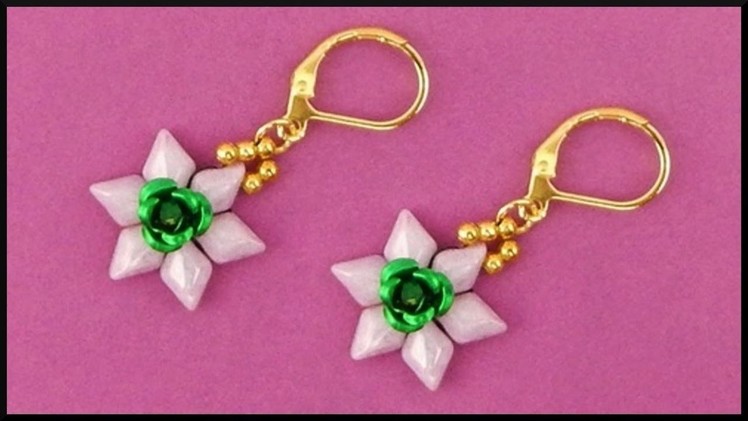 DIY | Perlen Blumen Ohrring | Schmuck | Beaded flower earrings | Gemduo beadwork jewelry
