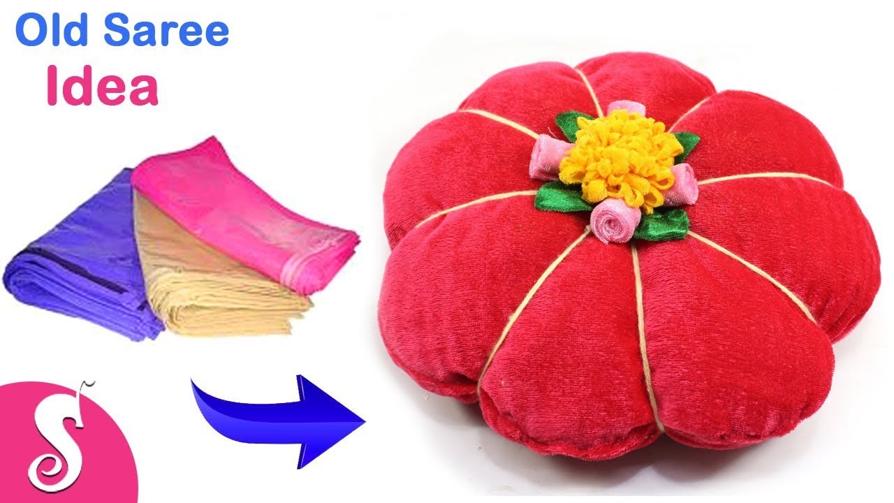 DIY Pillow Idea | Make Beautiful Pillow Design from Old Saree for Home Decor | Sonali Creation 175