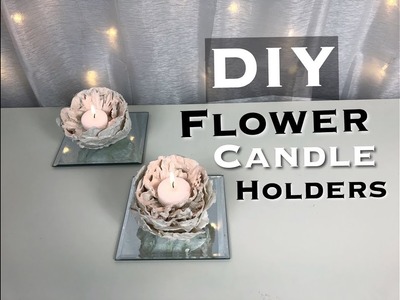 DIY PLASTER FLOWER CANDLE HOLDERS