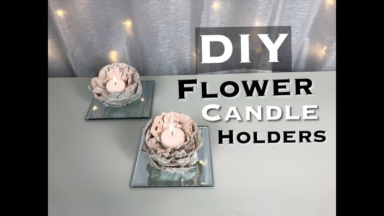 DIY PLASTER FLOWER CANDLE HOLDERS