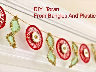 Door Hanging Toran From Plastic Bottle And Bangles|| Easy Handmade Toran || DIY Bandhanwar