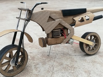 How to make  Dirt bike with cardboard  without glue gun