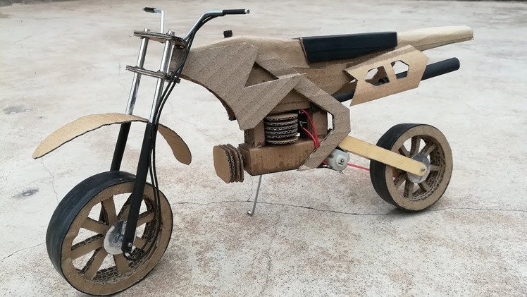 How to make  Dirt bike with cardboard  without glue gun