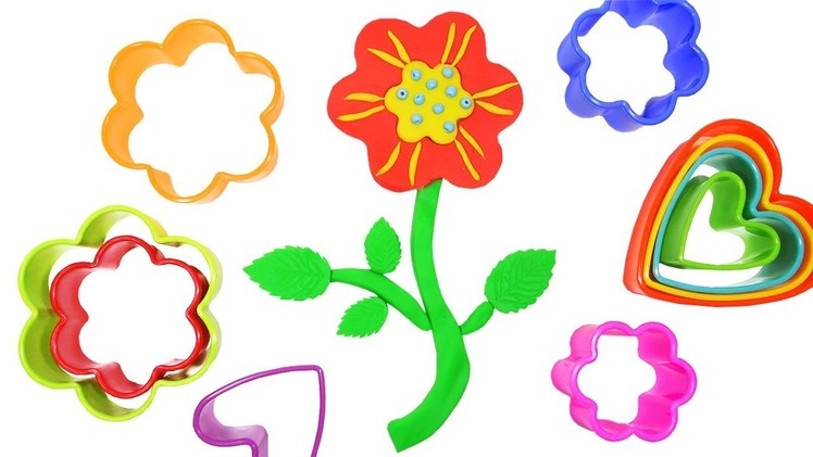 Learn Colors Play Doh Rainbow Flower. How To Make Flower. DIY Crafts for Kids Clay Modeling Children