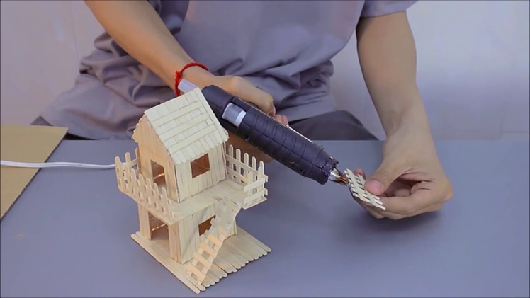 Making Popsicle Stick House For Tiny Hamsters - Home Miniature Design & DIY Project