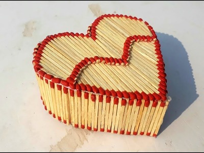 Matchstick heart gift box for valentine day | matchstick jewelry box making for valentine day gift.