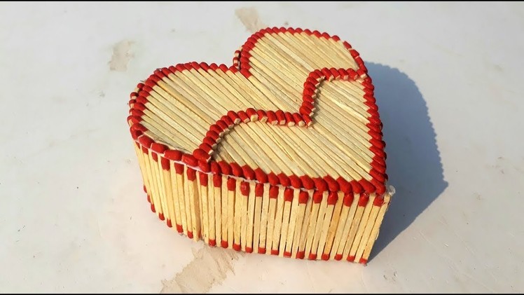 Matchstick heart gift box for valentine day | matchstick jewelry box making for valentine day gift.