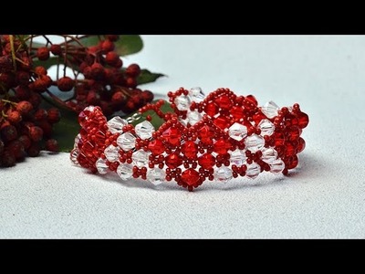 PandaHall Valentine's Day Themed Video Tutorial on Heart Pattern Glass Beads Stitch Bracelet