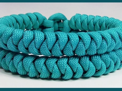 Paracord Bracelet Tutorial: "Double Snake Knot" Bracelet Design Without Buckle