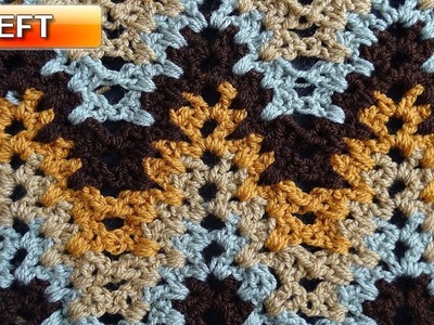 V Stitch Ripple Crochet Stitch - Left Handed Crochet Tutorial