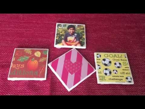 Valentine's day gift idea: DIY Coster || DIY TILES COSTER  || how to make coasters with pictures