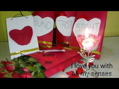 Valentine special 5 senses gift idea.  5 senses gift for him. Diy 5 senses gift