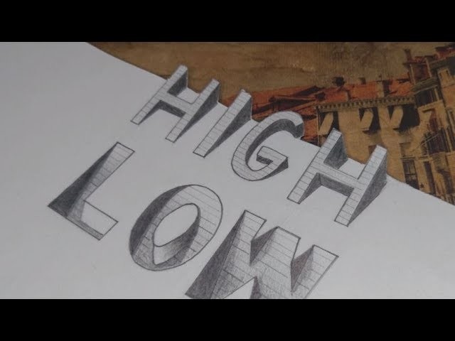 3D Text  Illusion Sketch- Typography Illustration