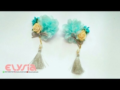 Chinese New Years Hair Clip Ideas With Chiffon Flowers #CNYCollection by Elysia Handmade