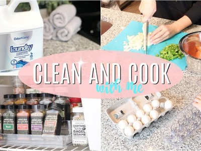 COOK WITH ME AND CLEAN WITH ME 2018. CLEANING MOTIVATION. HEALTHY DINNER IDEAS