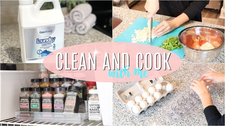 COOK WITH ME AND CLEAN WITH ME 2018. CLEANING MOTIVATION. HEALTHY DINNER IDEAS