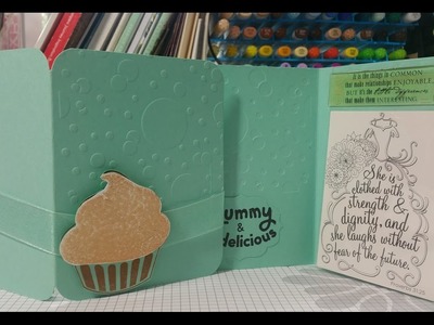 Cupcake Ribbon Slider Flippie Card -Fun Stampers Journey