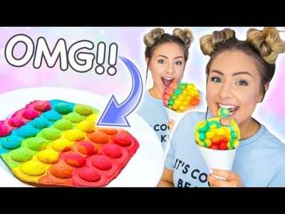 DIY Crazy Rainbow Bubble Waffle Tested ! DISASTER !