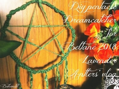 Diy large pentacle Dreamcatcher 'Lavender Antlers' Beltane