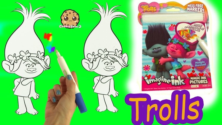Dreamworks Trolls Poppy Twins Magic Imagine Ink Rainbow Color Pen Surprise Picture Coloring Video