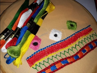 Hand Embroidery:Balochi embroidery for kurta, churidar| sheesha balochi stitch|mirror balochi stitch