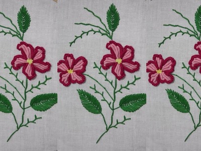 Hand Embroidery : Brazilian Embroidery : Bullion Knot Stitch & Cast On Stitch