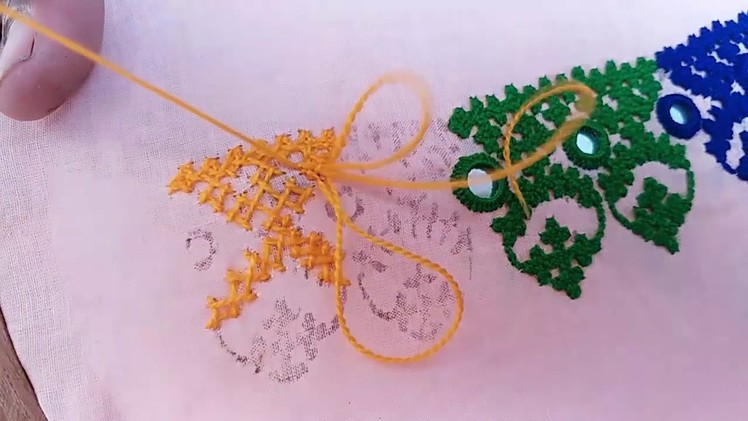 Hand Embroidery: Sindhi Design| Sindhi stitch | Jhumka design | Part-2