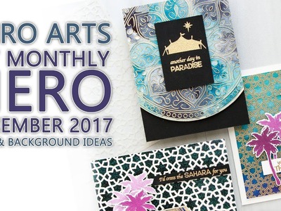 Hero Arts December 2017 My Monthly Hero Card & Background Ideas