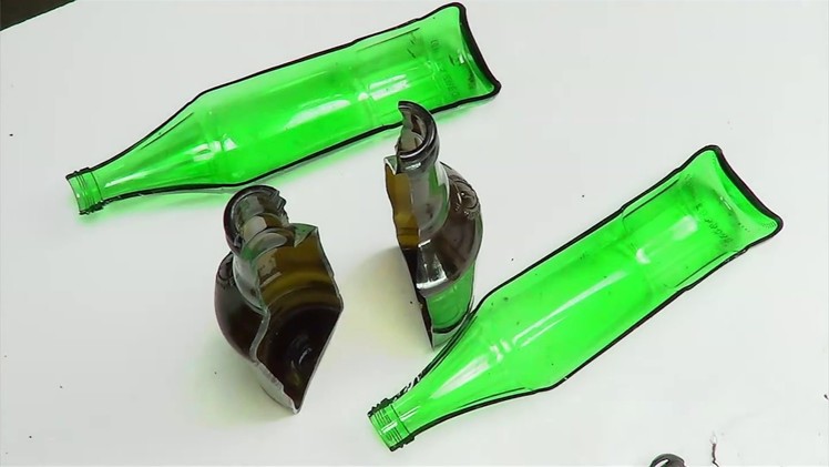 How to cut glass bottle at home. cut a glass bottle along (across, in length)