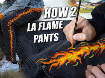 How to 'La Flame' Denim! Tutorial | Custom Paint Jeans!