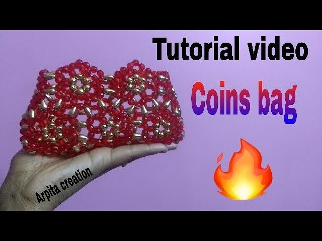 How to make easy and simple way  innovative design beads  coins bag (পুঁতির ব‍্যাগ)