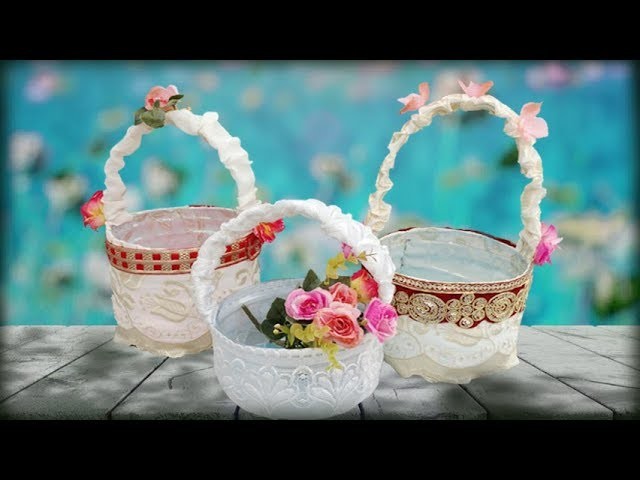 How to make flower basket for wedding|| flower girls basket||easter basket- valentine gift basket