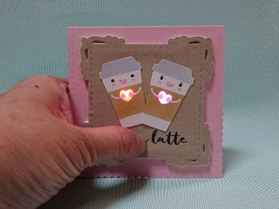 How to make light up coffee couple card.